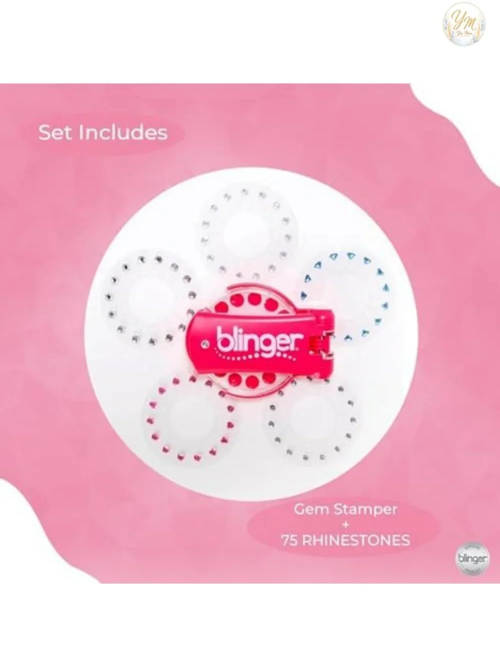 Rhinestone Gem Stamper Hair Decorating Tool with 75 Crystals for Girls